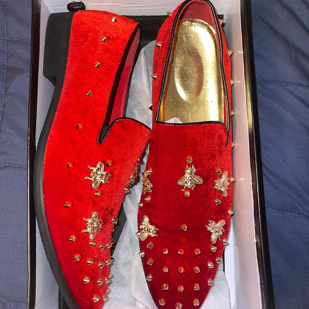 Brand New Red Spike, Bee/ Men size 10 loafers